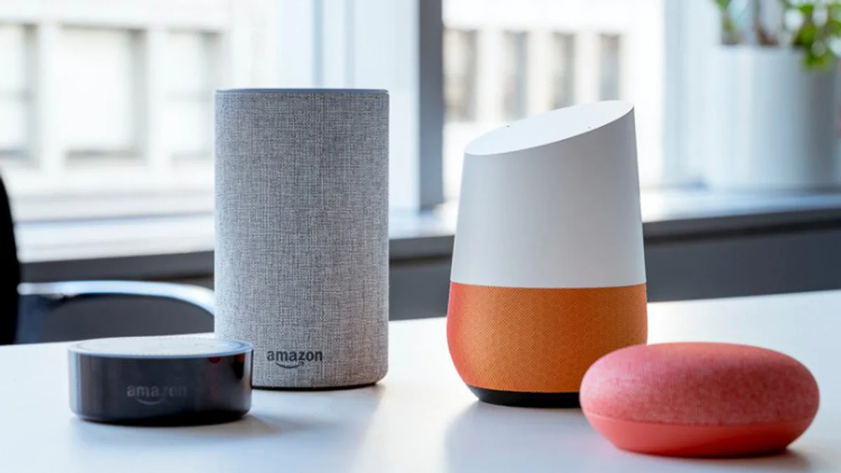 Dispositivos Amazon Alexa e Google Home utilizados como assistentes de voz