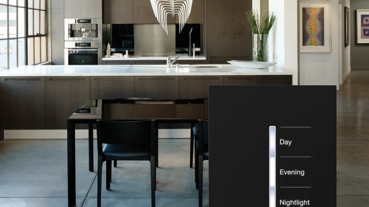 Keypad Grafik T Lutron integrado ao design do ambiente