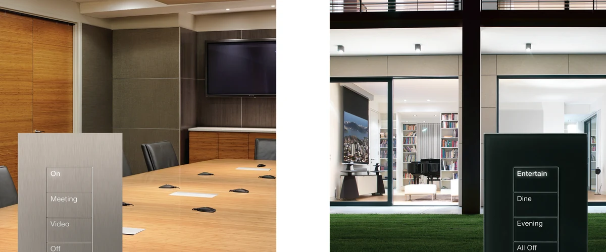 Keypads Palladiom Lutron em aplicações residenciais e corporativas