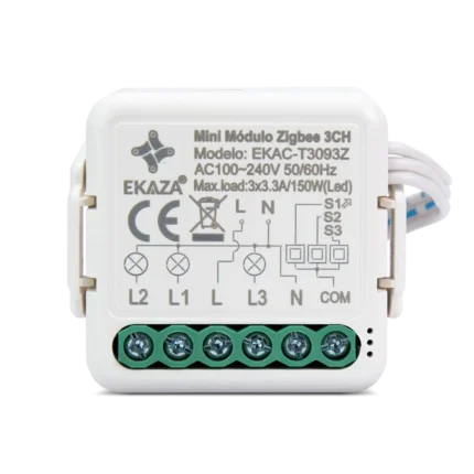 Mini Módulo 3 Canais Zigbee - Frente