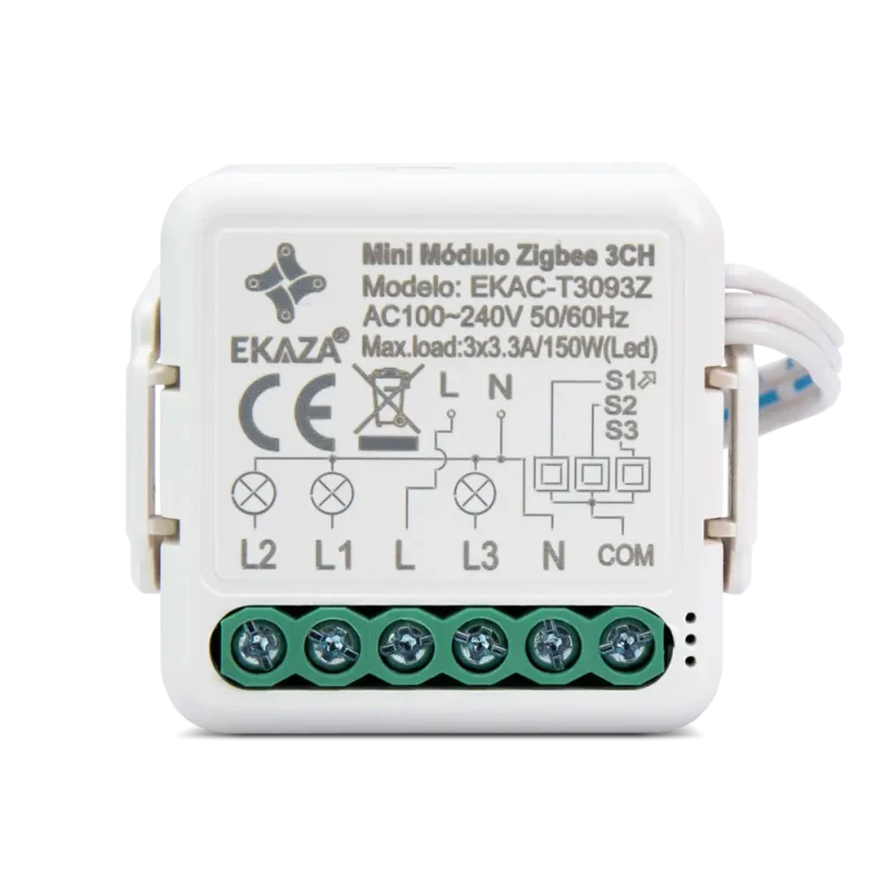 Mini Módulo 3 Canais Zigbee - Frente