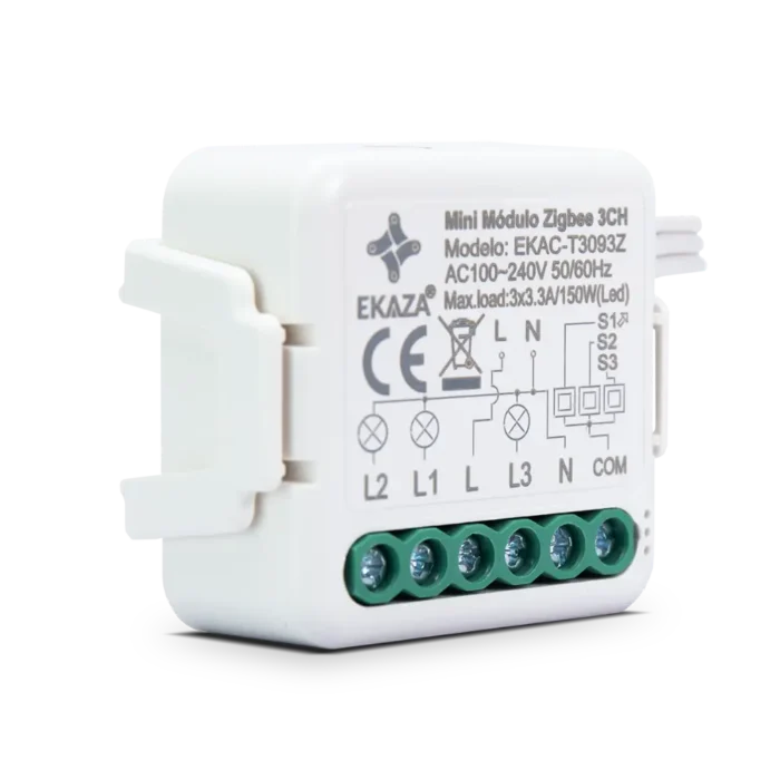 Mini Módulo 3 Canais Zigbee - Lateral Direita