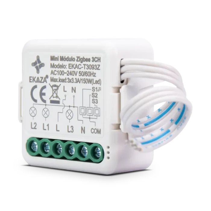 Mini Módulo 3 Canais Zigbee - Lateral Esquerda