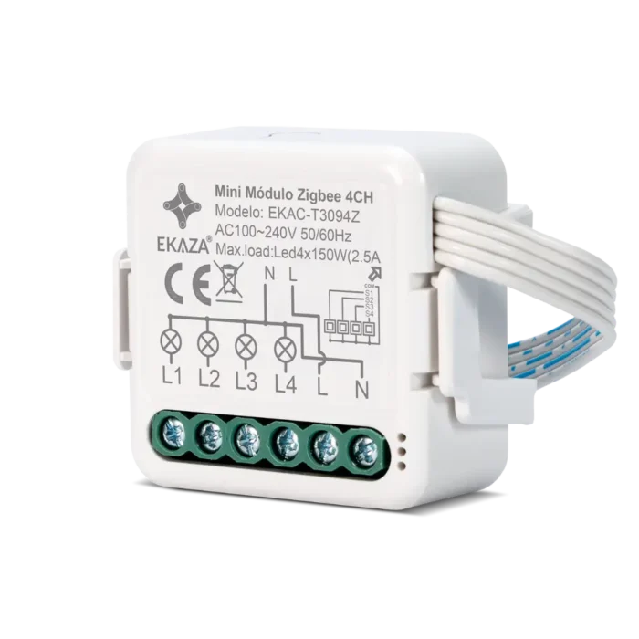 Mini Módulo 4 Canais Zigbee - Lateral Esquerda