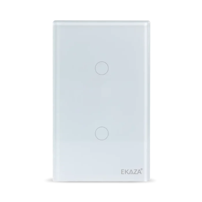 Interruptor Inteligente 2 Tecla Touch 2.5D Zigbee - Frente