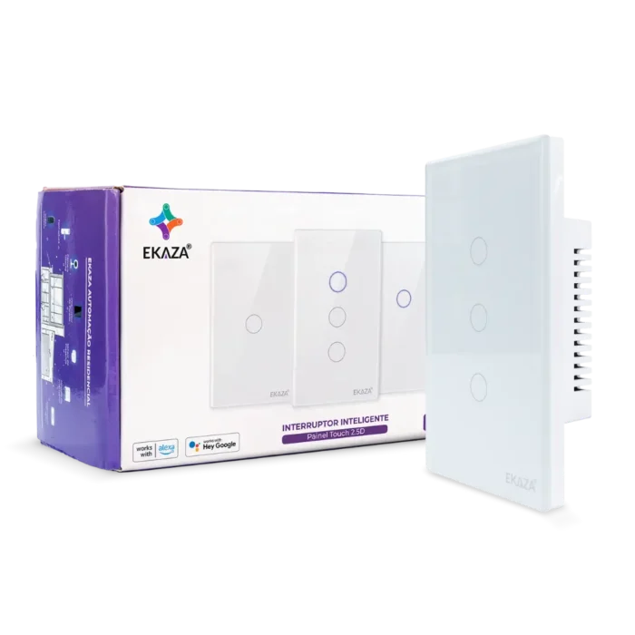 Interruptor Inteligente 2 Tecla Touch 2.5D Zigbee - Caixa Produto