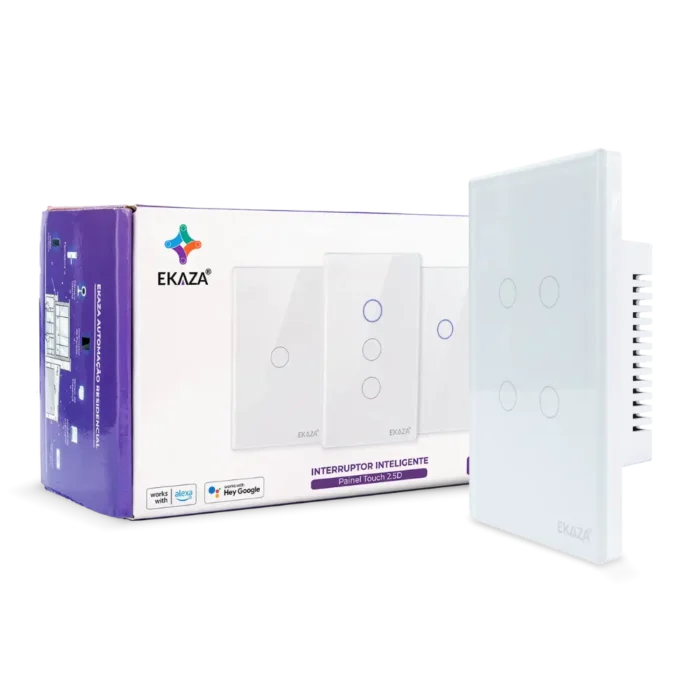 Interruptor Inteligente 2 Tecla Touch 2.5D Zigbee - Caixa Produto