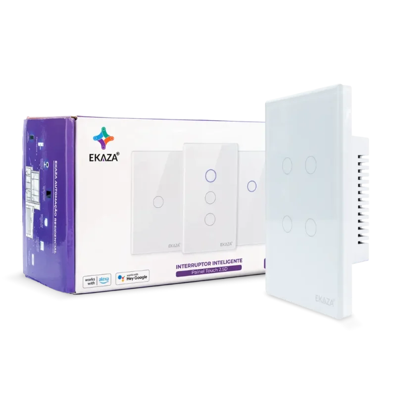 Interruptor Inteligente 2 Tecla Touch 2.5D Zigbee - Caixa Produto