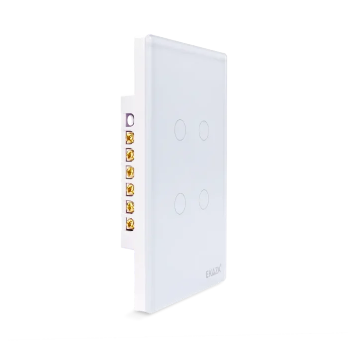 Interruptor Inteligente 2 Tecla Touch 2.5D Zigbee - Lateral Direita