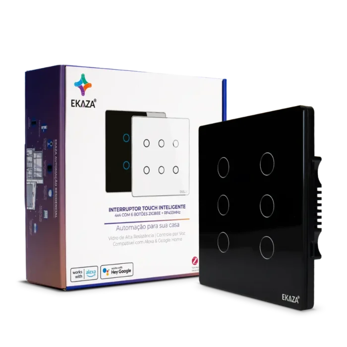 Interruptor Inteligente 4 Teclas 4x4 Touch - Caixa Produto