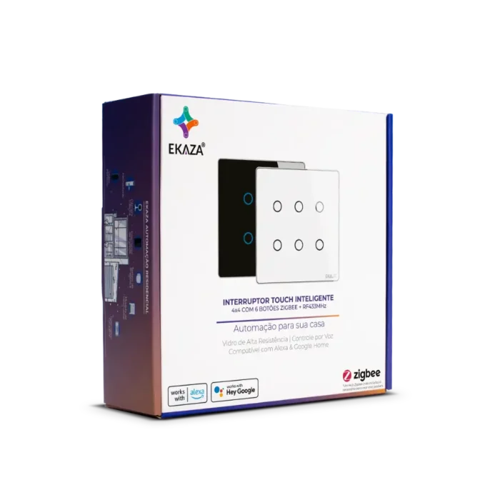 Interruptor Inteligente 4 Teclas 4x4 Touch - Caixa