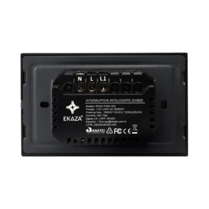 Interruptor inteligente 1 Teclas EKGD-T408-1ZG Traseira