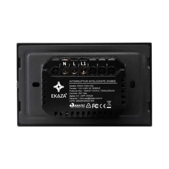 Interruptor inteligente 1 Teclas EKGD-T408-1ZG Traseira