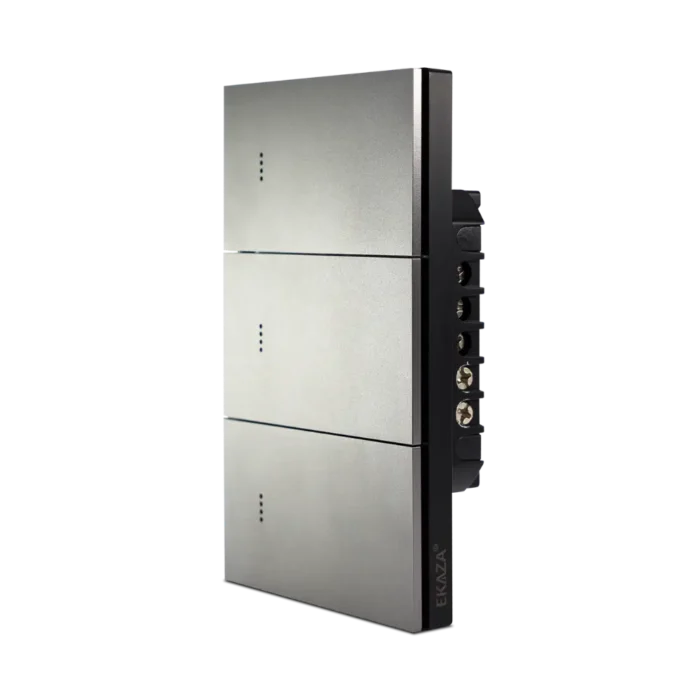 Interruptor inteligente 3 Teclas EKGD-T408-3ZG Lateral Esquerda