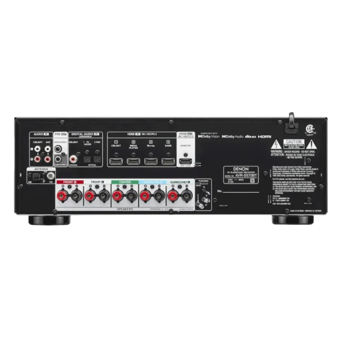 Denon AVR-S570BT Receiver 5.2 com Bluetooth e HDR