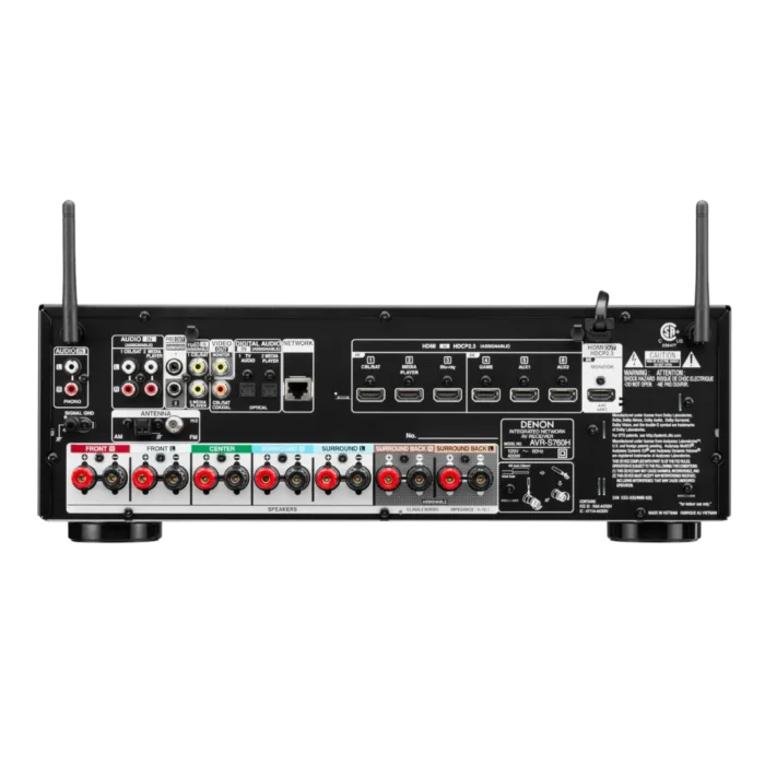 Conexões traseiras do Receiver 7.2 Denon AVR-S760H